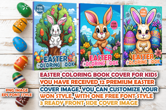 Easter Coloring Book Cover for Kids