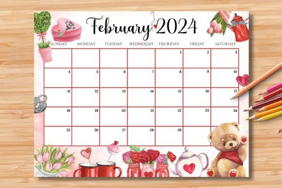 Editable Fillable February 2024 Calendar