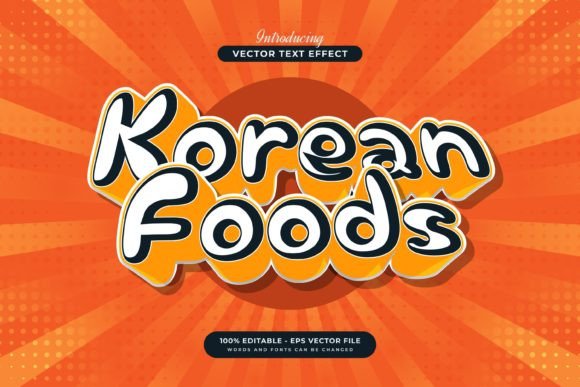 Korean Foods Text Style Effect: Design Tips for Authentic Typography