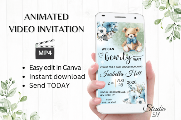 Modern Electronic Baby Shower Invitations