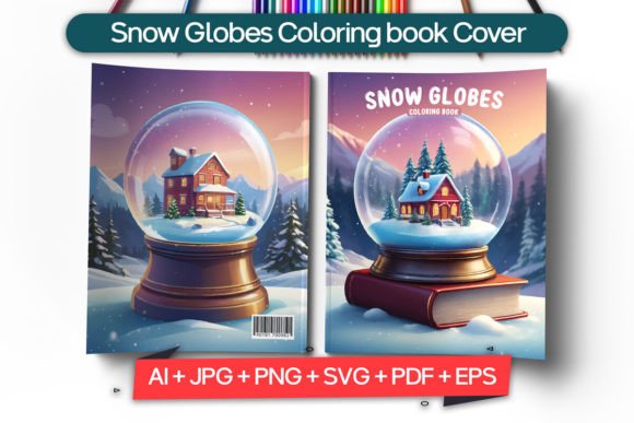 Snow Globes Coloring Book Cover Design