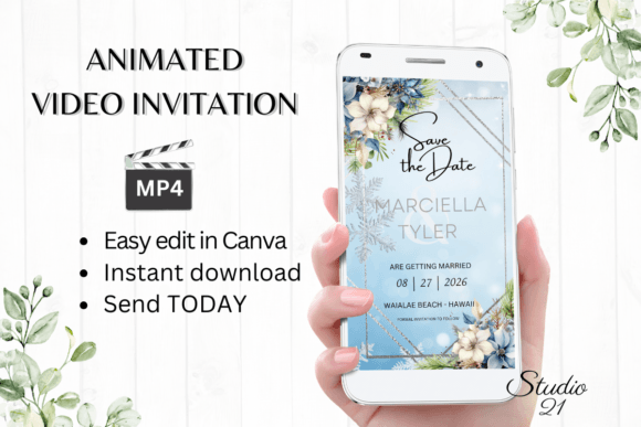 Winter Save the Date Announcement W2254: A Guide to Digital Video Invitations